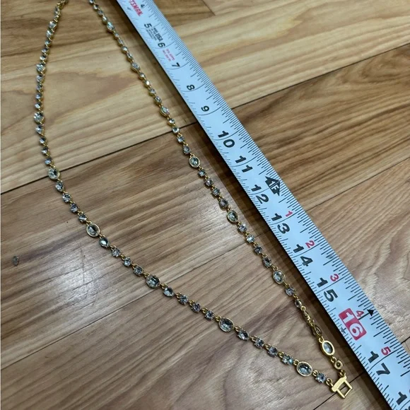 J. Crew Layered Gold Necklace with Clear Crystals NWT - SOLD OUT - Picture 7 of 8
